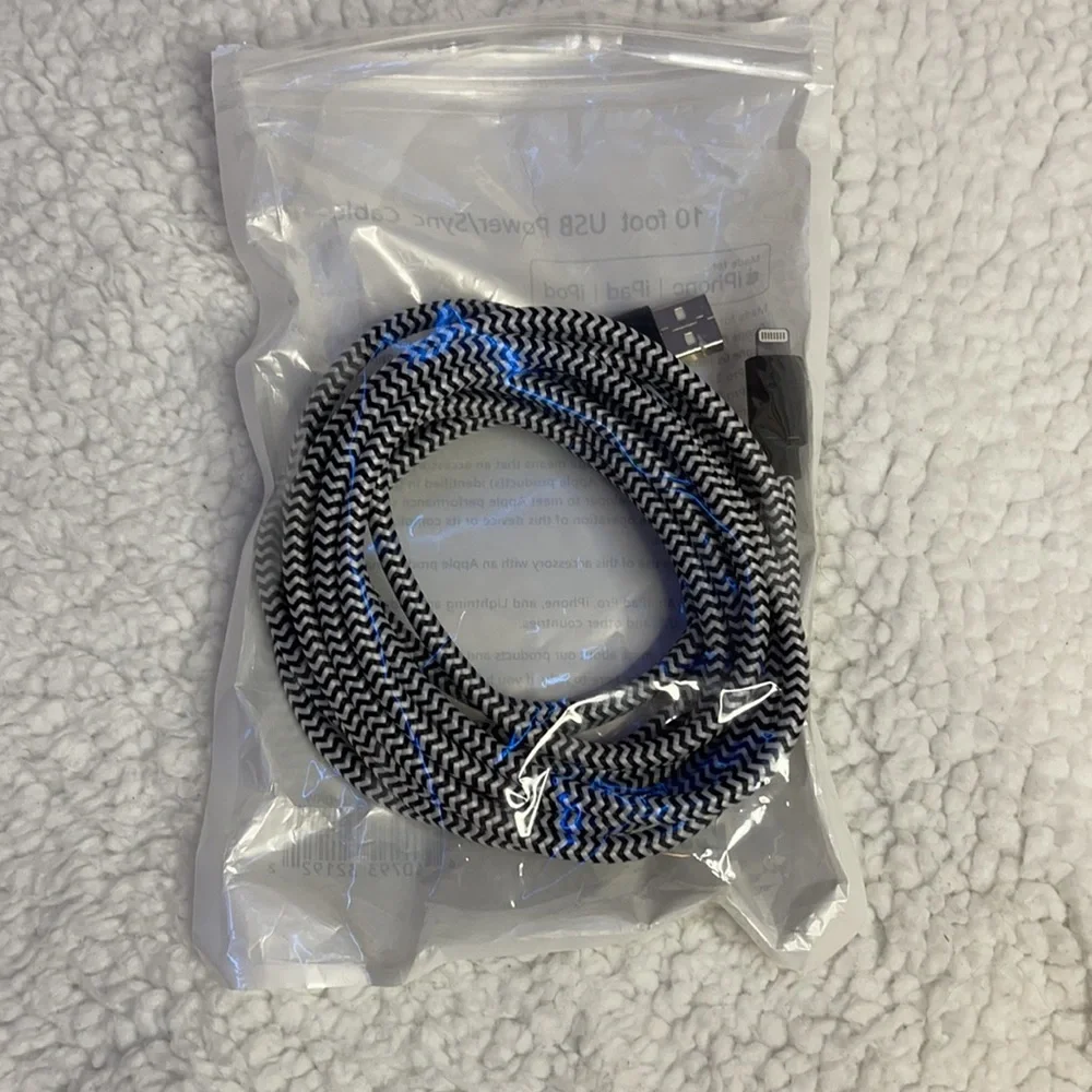 Purtech 10 Ft Apple-certified Braided Lightning Cable